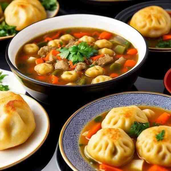 Куриноовощной суп с сырными галушками